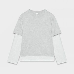 Aritzia Gray Long Sleeve Tee